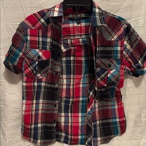 Black Brand Men's Multicolor Plaid Button Down Shirt